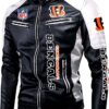 nfl cincinnati bengals classic biker leather jacket custom for fan