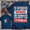 nfl dallas cowboys and the hogs football t shirt custom for fans