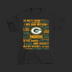 NFL American Football All Players Team Green Bay Packers T-Shirt For Fans