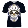 NFL Baltimore Ravens T-shirt cool skull for fans NFL Baltimore Ravens T shirt cool skull for fans