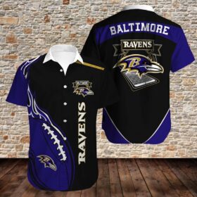 NFL Baltimore Ravens trap Hawaiian full 3D Shirt