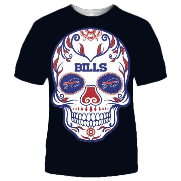 NFL Buffalo Bills T shirt cool skull for fans