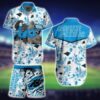 NFL Carolina Panthers Hawaiian Shirt Short Kingkong Godzilla
