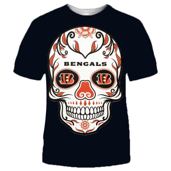 NFL Cincinnati Bengals T shirt cool skull for fans