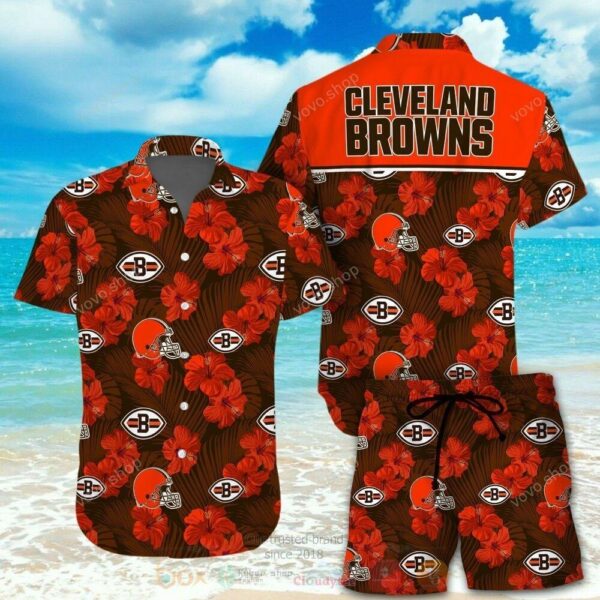 NFL Cleveland Browns Hawaiian Shirt And Short 3D All Over