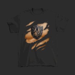 NFL Football Logo 3D Art Chest Oakland Raiders Tattoo T-Shirt For Fans