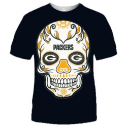 NFL Green bay packers T-shirt cool skull for fans
