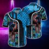 NFL Hawaiian Shirt Carolina Panthers Tshirt Skull Tropical
