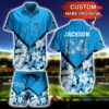 NFL Hawaiian Shirt Carolina Panthers and Short Tshirt Floral Custom Name Number
