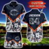 NFL Hawaiian Shirt Chicago Bears and Short Tshirt Floral Custom Name Number
