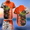 NFL Hawaiian Shirt Cleveland Browns Baby Yoda Floral and Short 3D