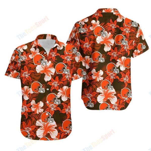 NFL Hawaiian Shirt Cleveland Browns Flower For Fans
