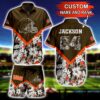 NFL Hawaiian Shirt Cleveland Browns and Short Tshirt Floral Custom Name Number NFL Hawaiian Shirt Cleveland Browns and Short Tshirt Floral Custom Name Number