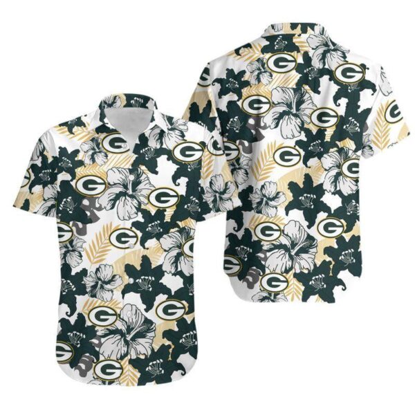 NFL Hawaiian Shirt Green Bay Packers Flower 3D