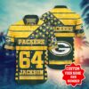 NFL Hawaiian Shirt Green Bay Packers Shorts star 3D Custom Name Number