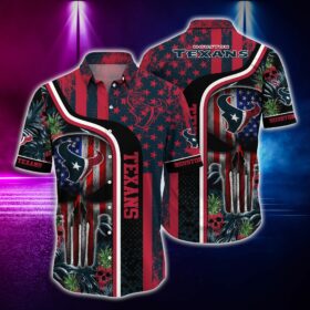 NFL Hawaiian Shirt Houston Texans and Tshirt skull