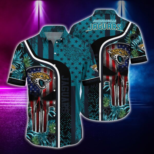NFL Hawaiian Shirt Jacksonville Jaguars and Tshirt skull