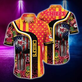 NFL Hawaiian Shirt Kansas City Chiefs and Tshirt skull tropical