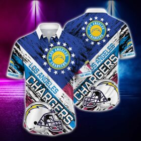 NFL Hawaiian Shirt Los Angeles Chargers Tshirt Rugby Helmet