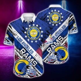 NFL Hawaiian Shirt Los Angeles Rams and Tshirt rugby helmet