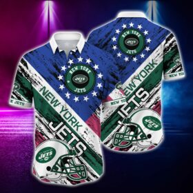NFL Hawaiian Shirt New York Jets and Tshirt rugby helmet