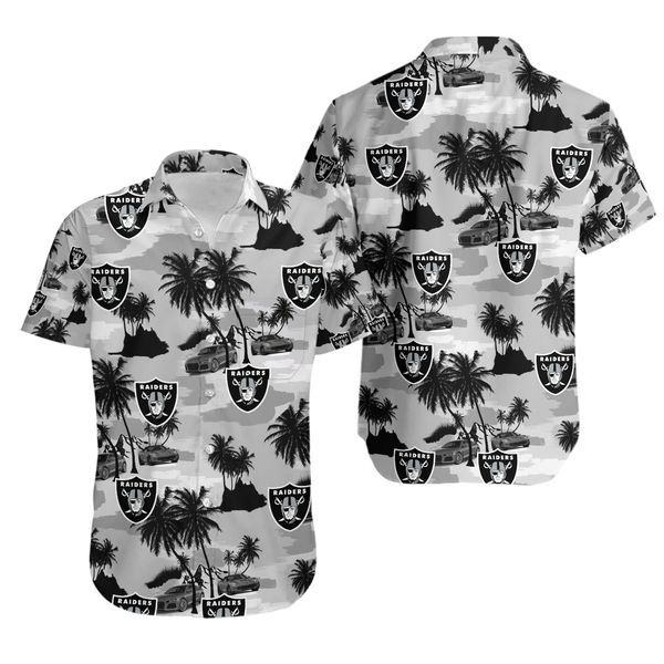 Oakland Raiders Hawaiian Shirt Short Sleeve 