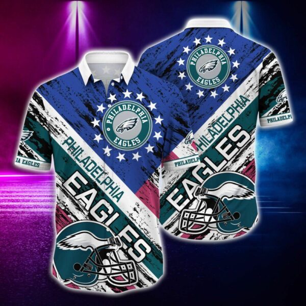 NFL Hawaiian Shirt Philadelphia Eagles Tshirt Rugby Helmet