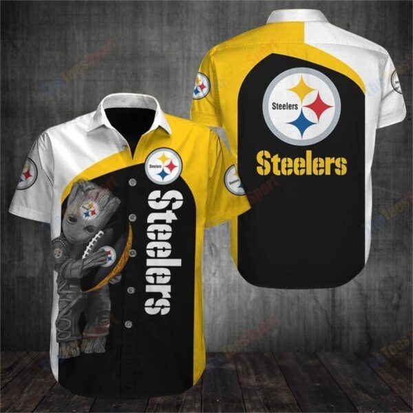 NFL Hawaiian Shirt Pittsburgh Steelers 3D Groot