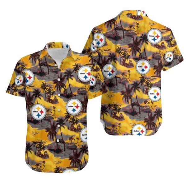 NFL Hawaiian Shirt Pittsburgh Steelers Coconut Tree 3D