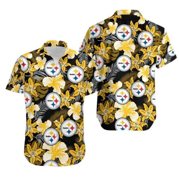 NFL Hawaiian Shirt Pittsburgh Steelers Flower 3D For Fans
