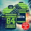 NFL Hawaiian Shirt Seattle Seahawks Shorts star 3D Custom Name Number