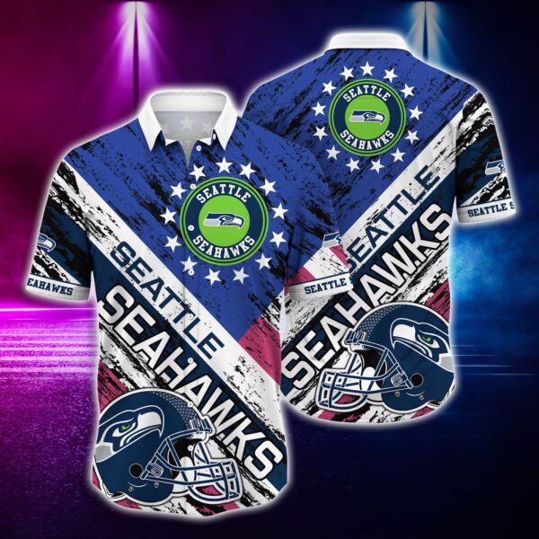 NFL Hawaiian Shirt Seattle Seahawks and Tshirt rugby helmet