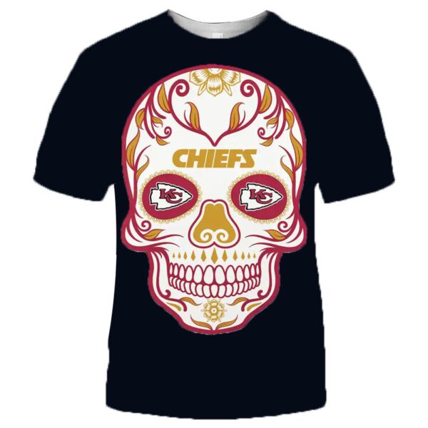 NFL Kansas City Chiefs T shirt cool skull for fans