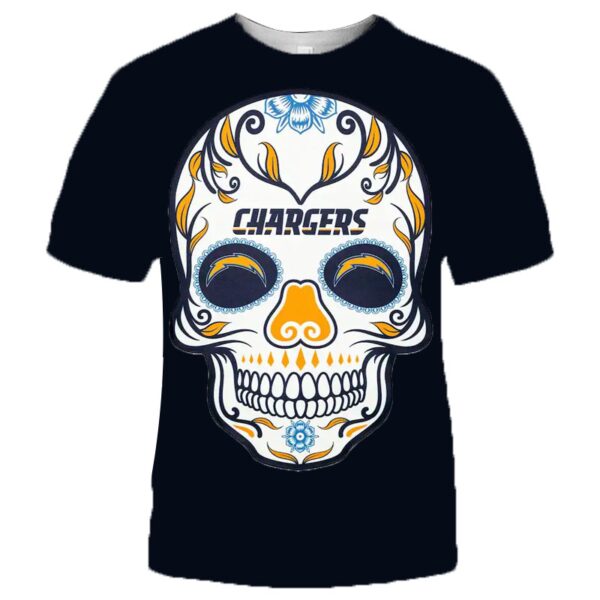 NFL Los Angeles Chargers T shirt cool skull for fans