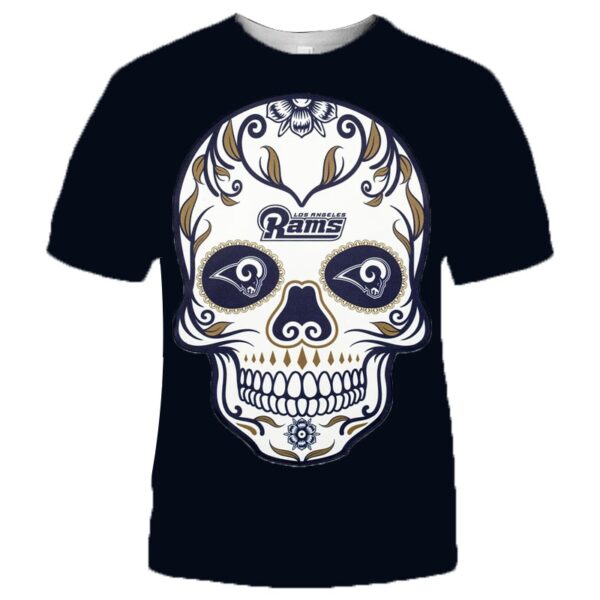 NFL Los Angeles Rams T shirt cool skull for fans