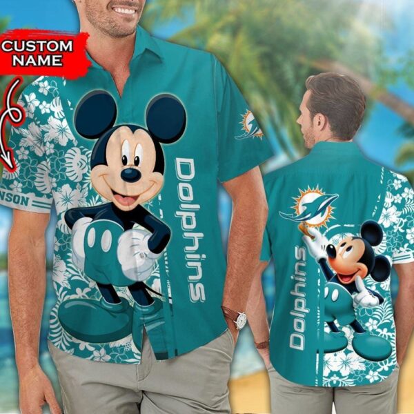 NFL Miami Dolphins Hawaiian Shirt Mickey Mouse Custom