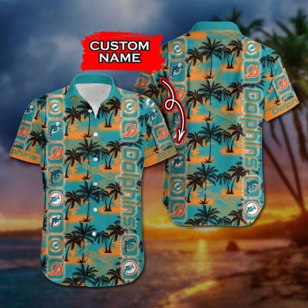NFL Miami Dolphins Hawaiian Shirt Short Custom Name