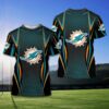 NFL Miami Dolphins T-Shirt American Football Sporty All Over Print 3D NFL Miami Dolphins T Shirt American Football Sporty All Over Print 3D
