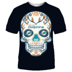 NFL Miami dolphins T-shirt cool skull for fans