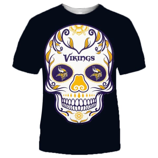 NFL Minnesota Vikings T shirt cool skull for fans