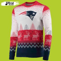 NFL New England Patriots Knit Pullover Ugly Christmas Sweater custom name