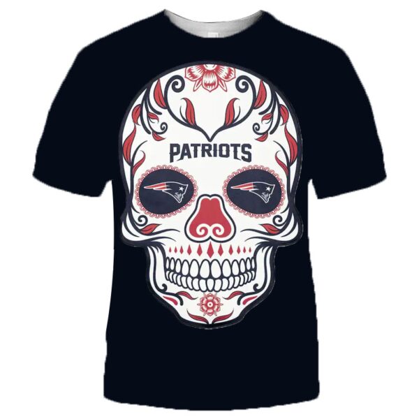 NFL New England Patriots T shirt cool skull for fans
