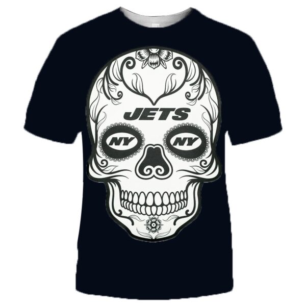 NFL New York Jets T shirt cool skull for fans