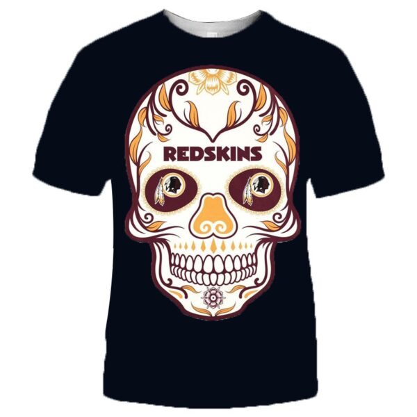 NFL Redskins T shirt cool skull for fans