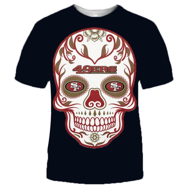 NFL San Francisco 49ers T shirt cool skull for fans