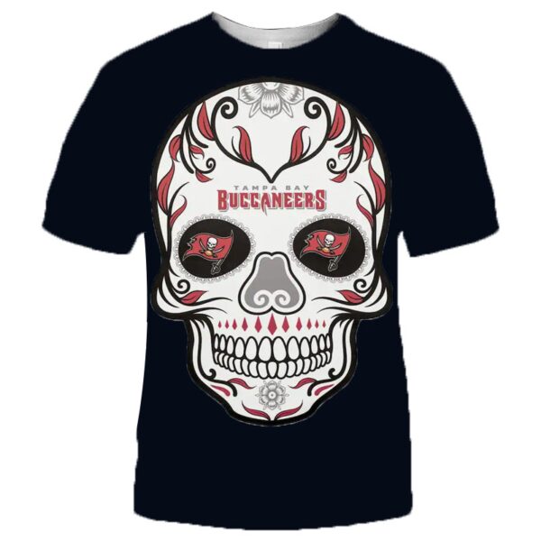 NFL Tampa bay buccaneers T shirt cool skull for fans