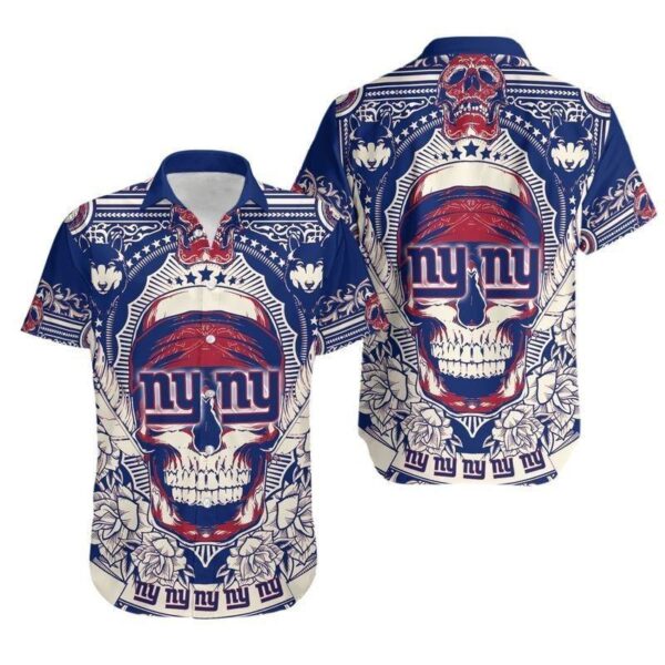 New York Giants Skull NFL Hawaiian Shirt For Fans 01