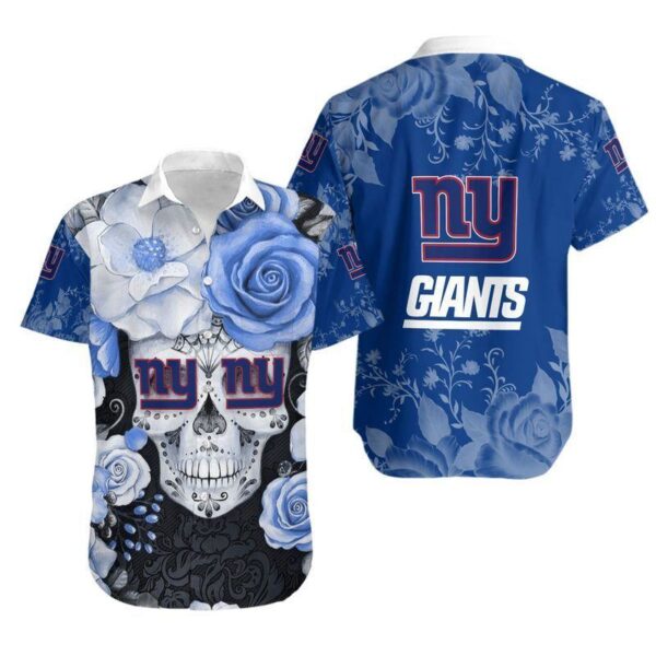 New York Giants Skull NFL Hawaiian Shirt For Fans