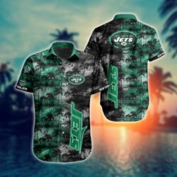 New York Jets NFL full 3D combo Shirt For Fans New York Jets NFL Hawaiian full 3D Shirt For Fans