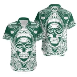 New York Jets Skull NFL Hawaiian Shirt For Fans